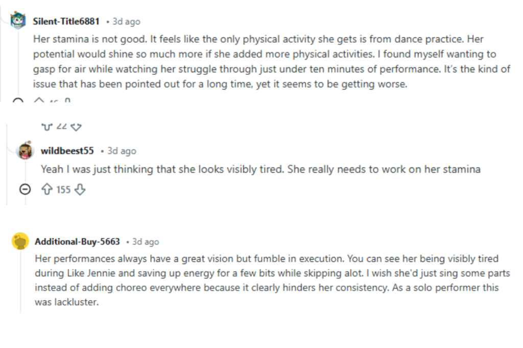 Fans reaction over Jennie performance at MMA 2025