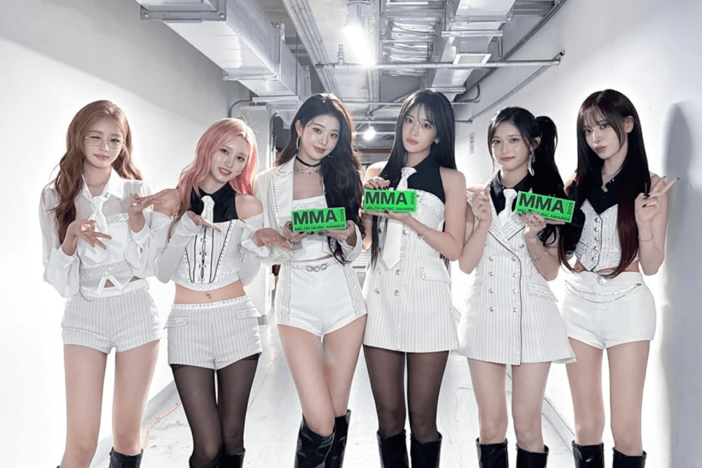 IVE four members at 2025 brand ranking event showing global K-pop influence"