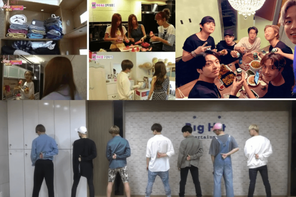 K-pop idol cramped dorm showing shared living space where conflicts can arise under pressure