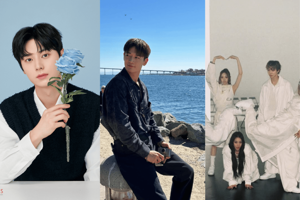 Three MBC Music Festival 2025 hosts: SHINee's Choi Minho, Hwang Minhyun, and Annie from AllDay Project