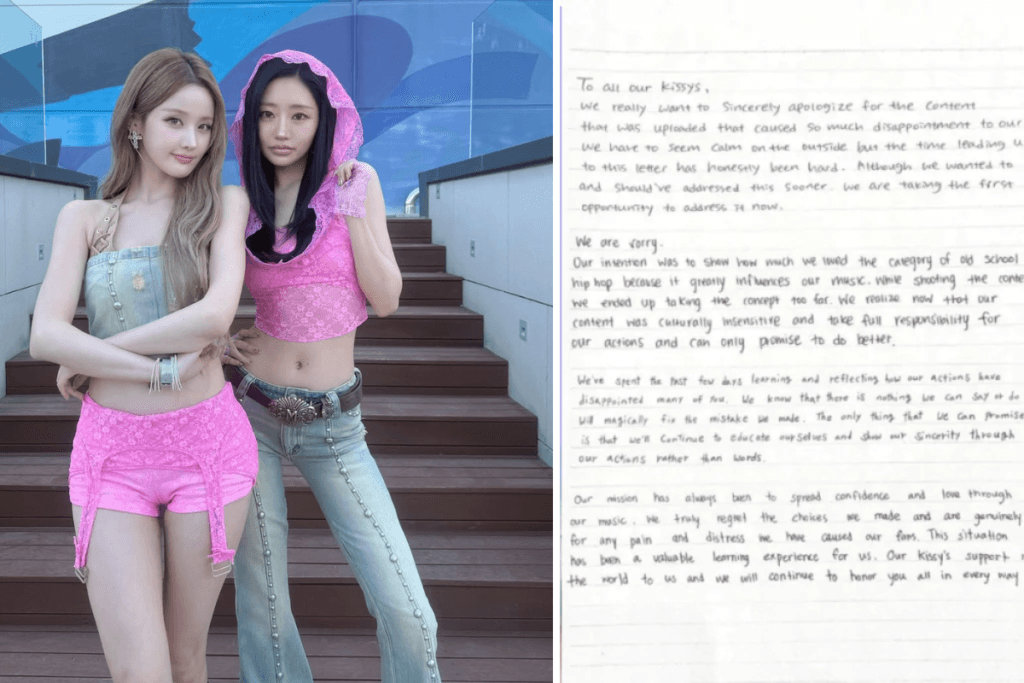 KISS OF LIFE member Julie cultural appropriation criticism and handwritten apology
