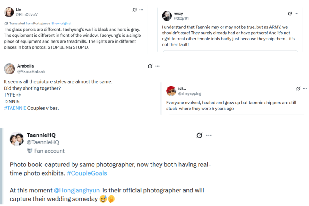 Fan reactions and netizen comments on BTS V and Jennie dating rumors 2026