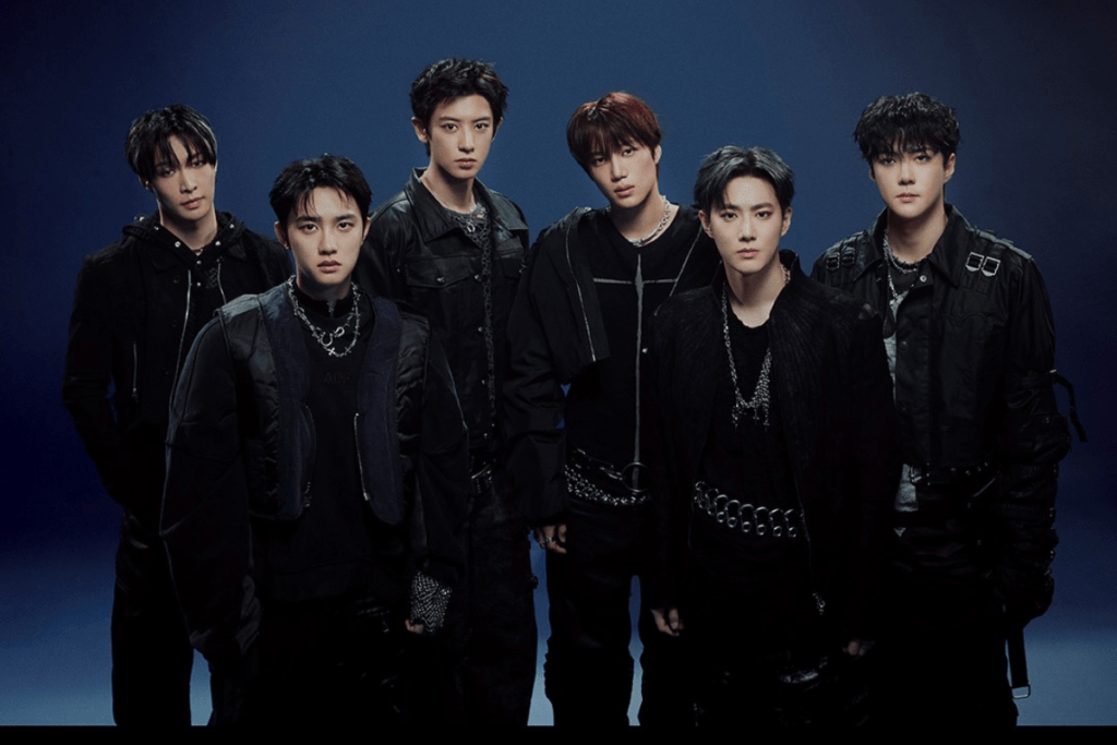EXO REVERXE teaser image featuring Suho, Lay, Chanyeol, D.O., Kai, and Sehun