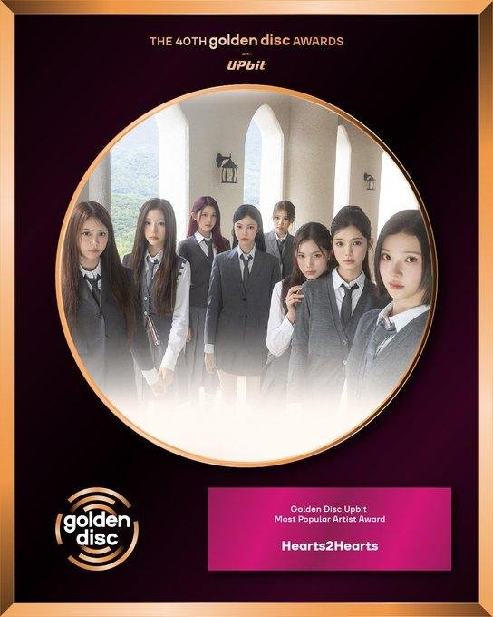 Hearts2Herats won Most Popular Male Award at Golden Disc Awards 2026