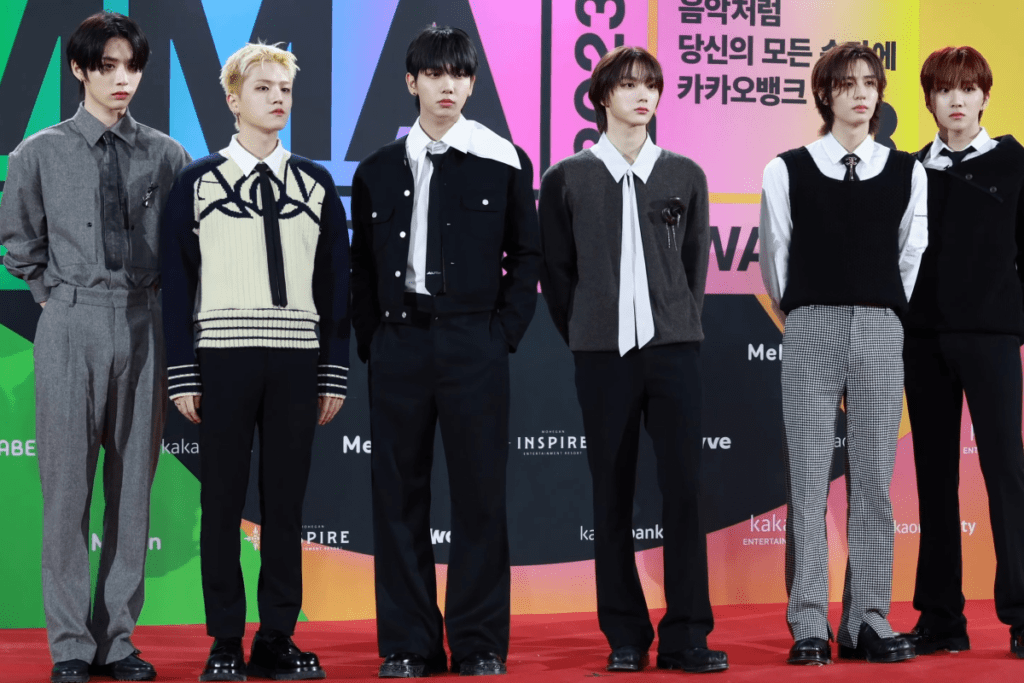 Fifth generation K-pop group BOYNEXTDOOR showcasing their signature easy-listening, relatable boy-next-door image for 2026.