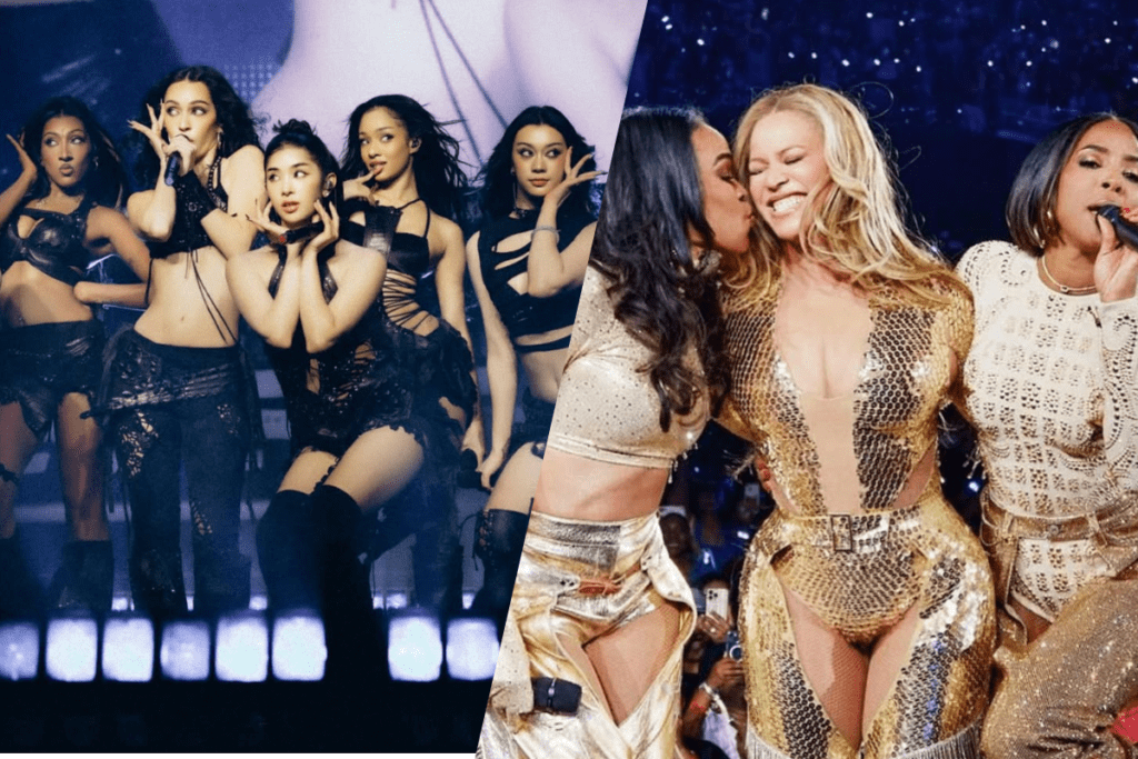 Girl group KATSEYE and legendary trio Destiny’s Child, highlighting the historic 2026 Grammy Awards Best New Artist nomination and performance controversy