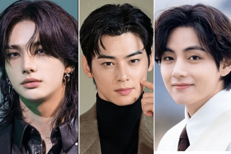 Cha Eunwoo, Kim Taehyung (V), and Jungkook portrait highlighting Korean idol visuals and celebrity style