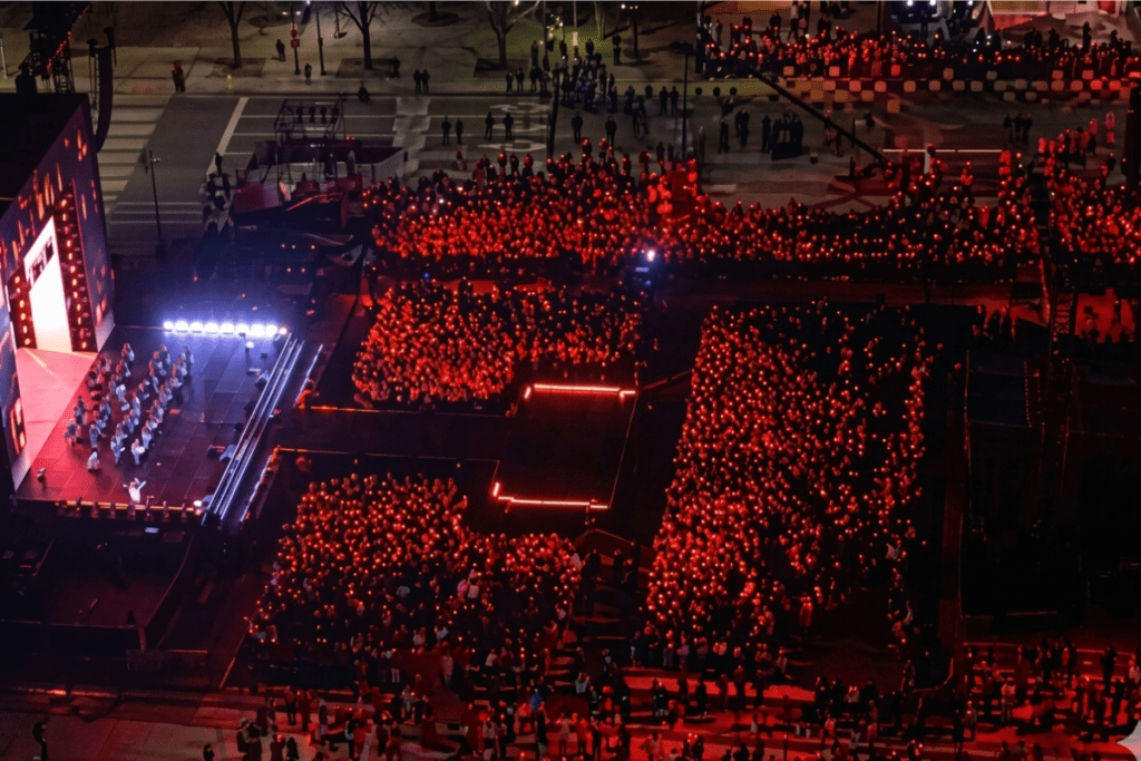 BTS concert 2026 live performance with all members on stage before a massive crowd