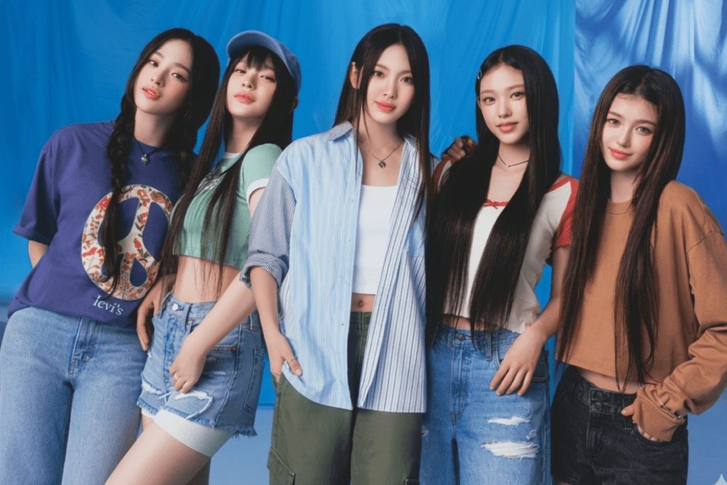 NewJeans members Haerin, Hyein, Hanni, Danielle, and Minji pictured amid the 2026 HYBE Min Hee Jin lawsuit