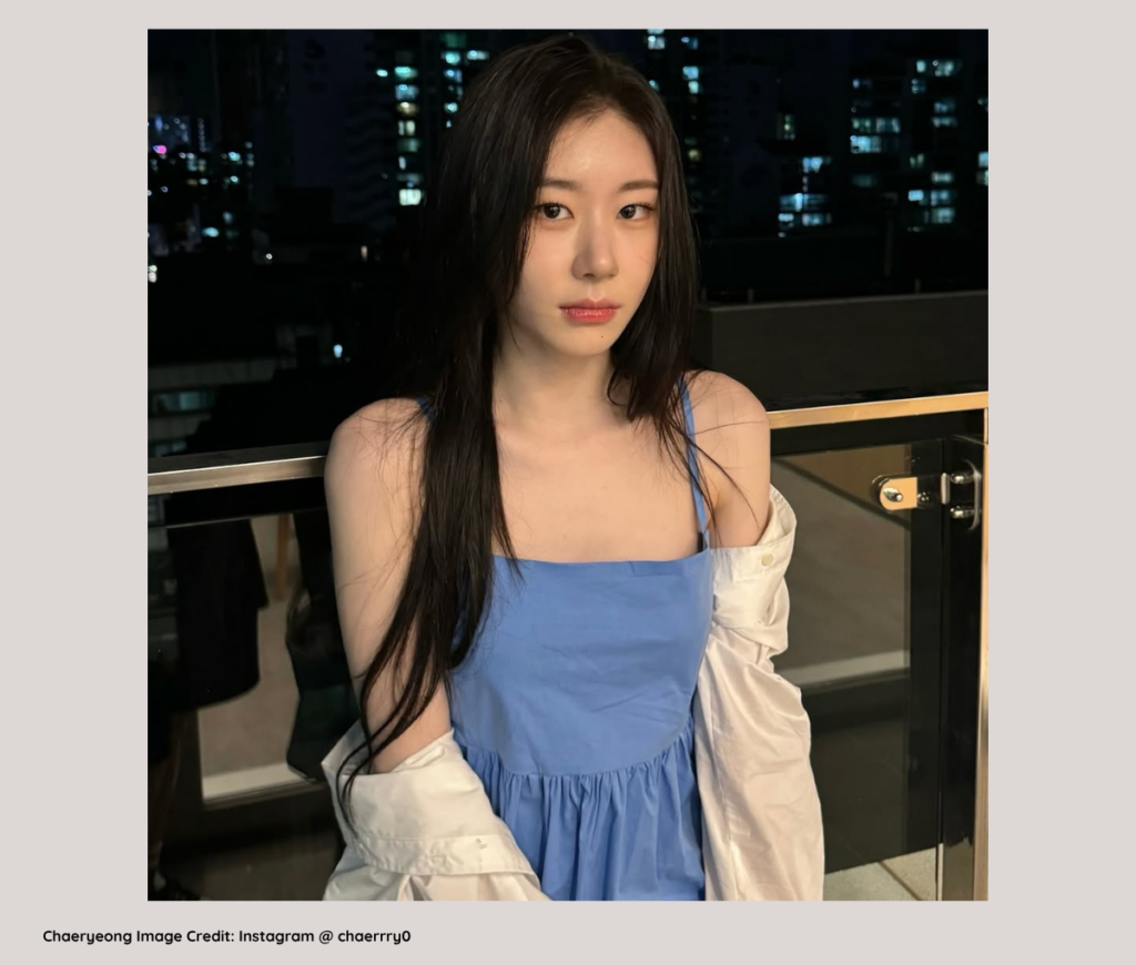 ITZY Chaeryeong glowing skin and elegant visual transformation for Kpop comeback.
