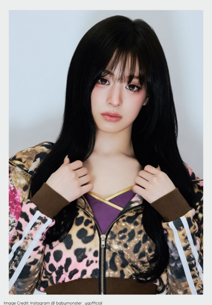 Ahyeon of Baby Monster performing their latest 2026 hit single live.