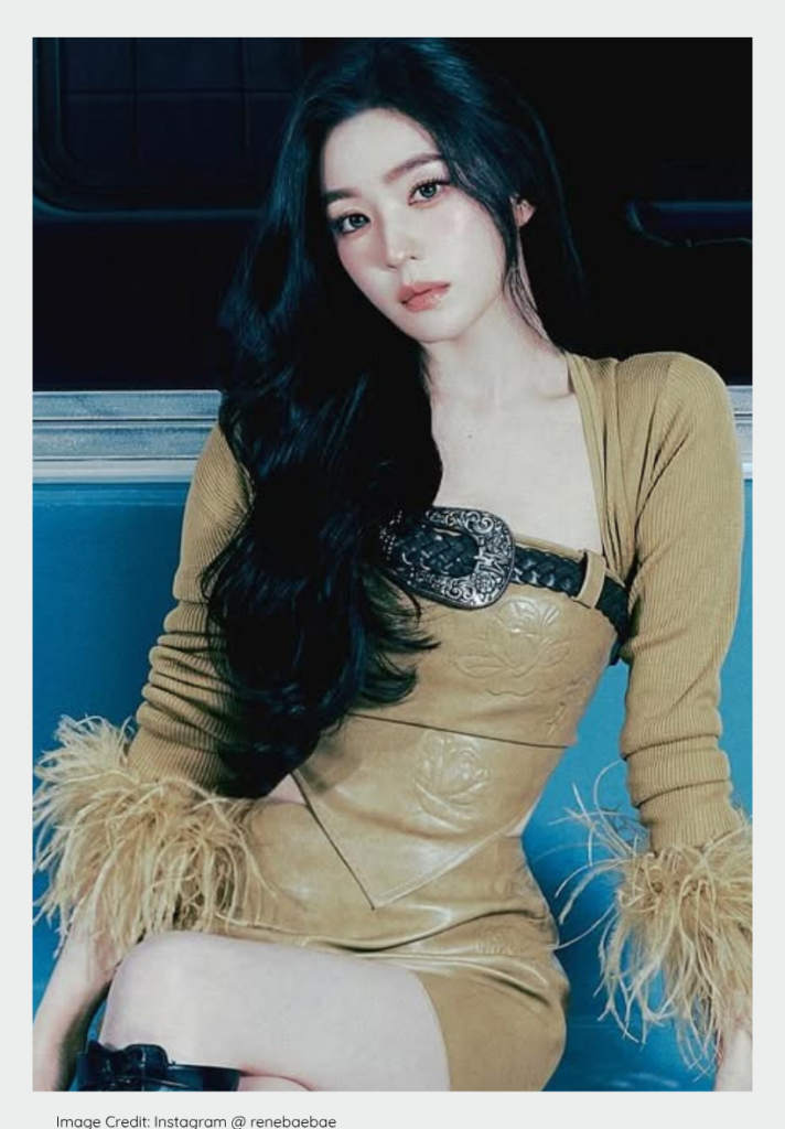 Irene of Red Velvet celebrating her solo debut success on music charts.