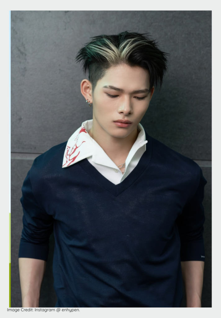 Ni-ki of ENHYPEN performing a viral dance during the 2026 tour.