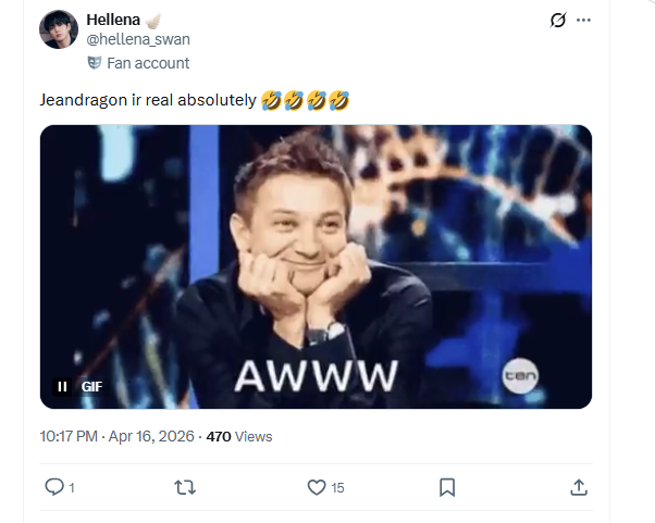 A photo of fan comment showing support to gendragon