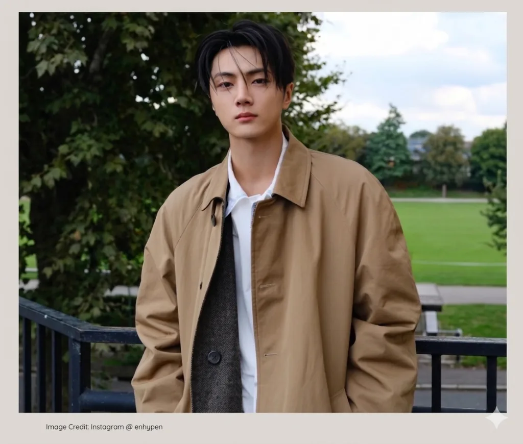 ENHYPEN Jay looking sharp, one of K-pop’s richest born idols.