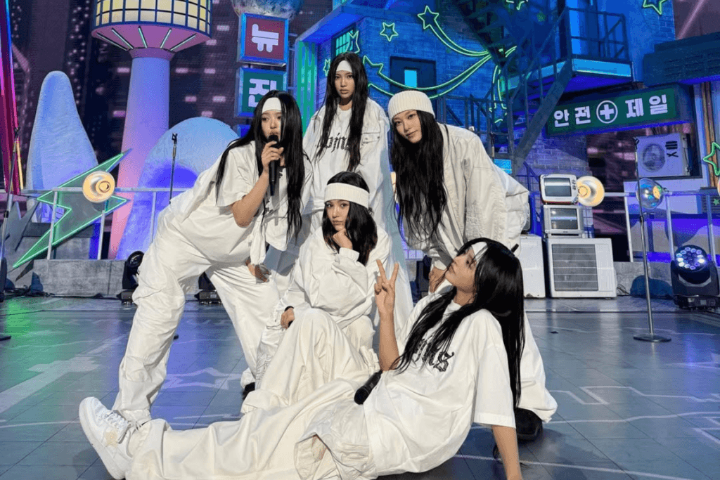 NewJeans performing How Sweet on Stage