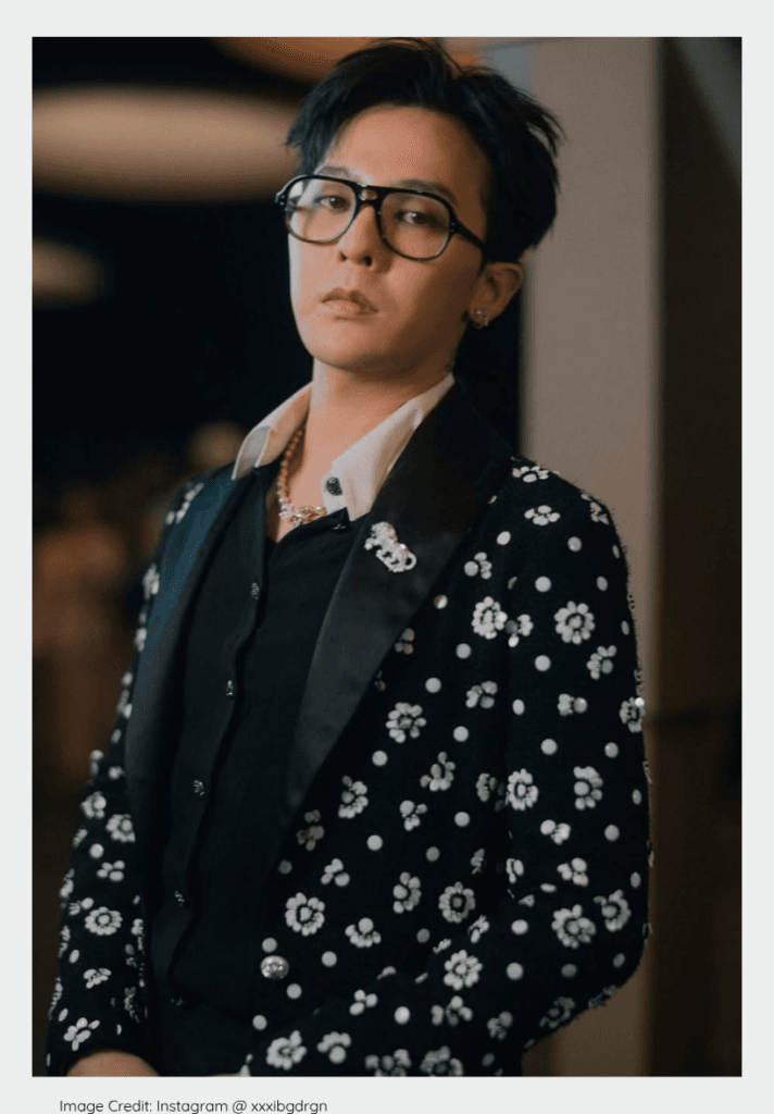K-pop legend G-Dragon, a perennial top-ranked idol.