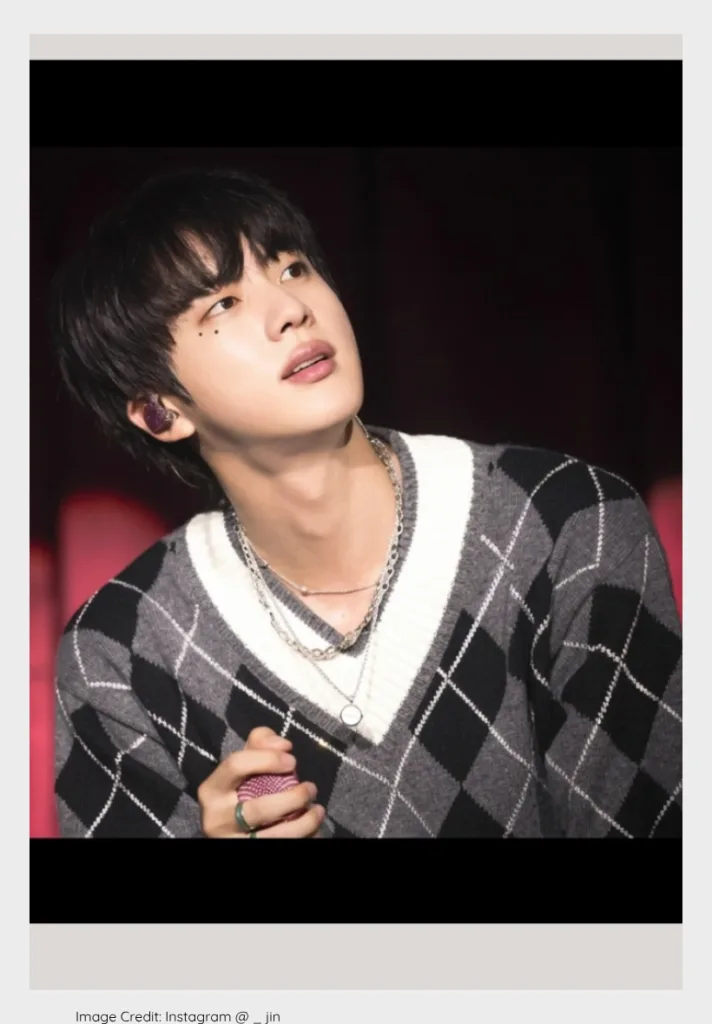 BTS Jin, frequently named as one of the most handsome K-pop idols.