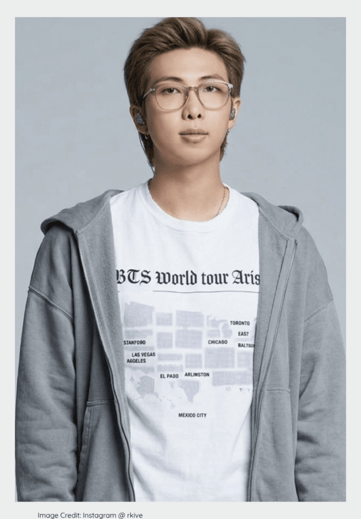 RM, the leader of BTS and a legendary K-pop icon