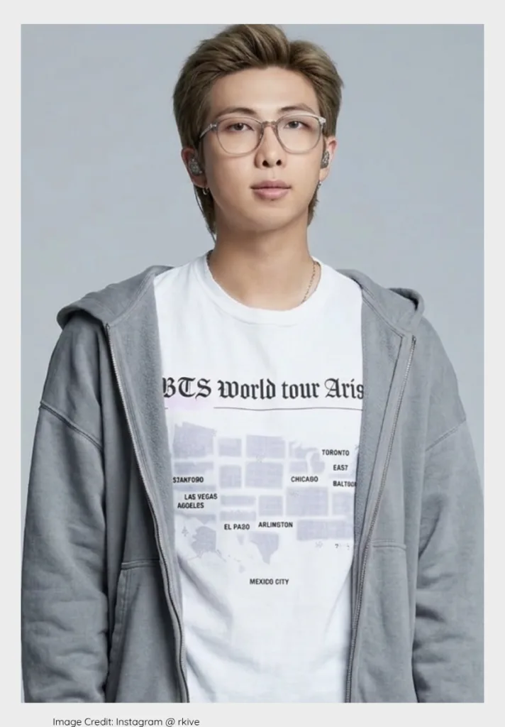 RM, the leader of BTS and a legendary K-pop icon