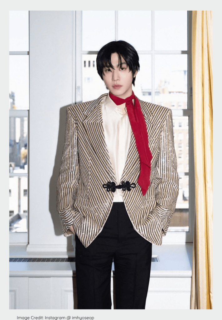 Actor Ahn Hyo-seop in custom Valentino suit at K-pop Met Gala 2026