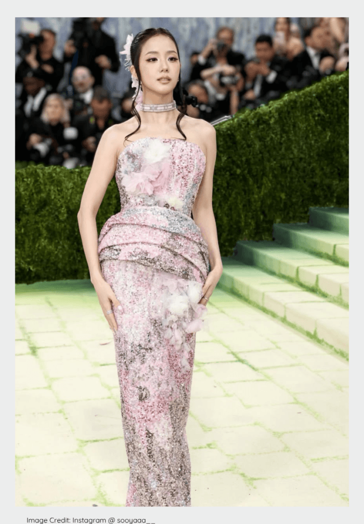 Jisoo of BLACKPINK making red carpet debut at K-pop Met Gala 2026