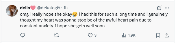 Social media comments from fans worried about ILLIT Moka's health update