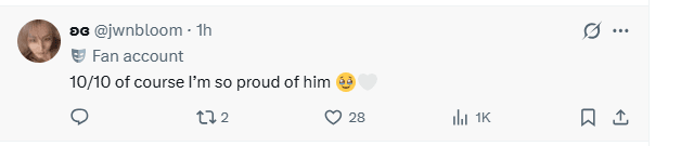 Screenshot of positive fan comments supporting K-pop artist EVAN's solo debut