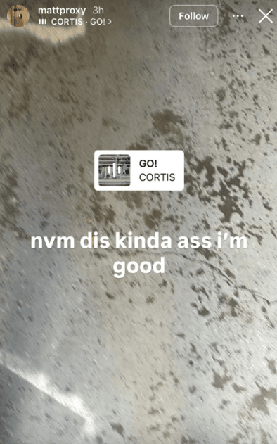 Matt Proxy Instagram story criticizing K-pop group CORTIS track GO