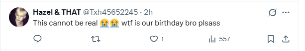 Social media comments criticizing the name OURBIRTHDAY for a new K-pop group.