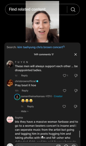 Chris Brown Comment On ARMY Video