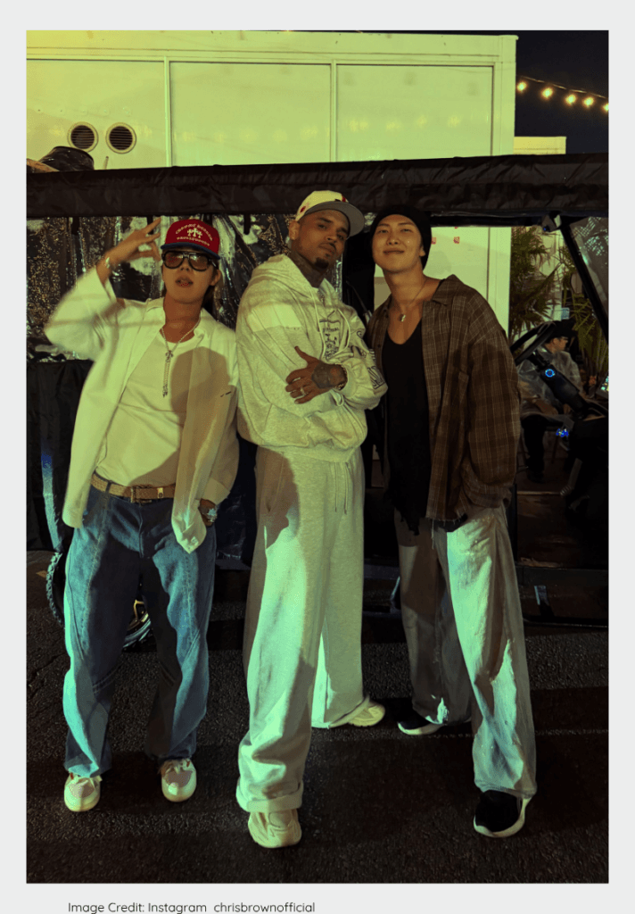 Chris Brown with BTS membbers J-hope and RM